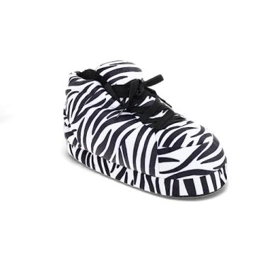 Imagem de Happy Feet Pantufas para homens, mulheres e crianças, Black Zebra, 3-4.5 Years Toddler