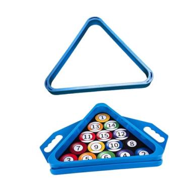 Imagem de Dynwave Suporte de bola de bilhar triangular, estrutura de suporte de bola de bilhar portátil para jogos, treinamento esportivo, mesa de e sinuca, Azul