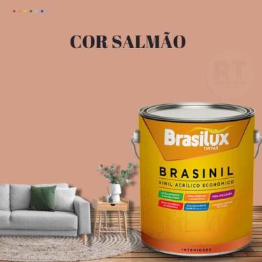 Imagem de Tinta Parede Rosa Acrílica Brasinil  Anti Mofo 3,2l - BRASILUX , SALMÃ