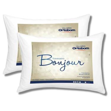 Imagem de Kit Travesseiro Ortobom Bonjour 50x70cm 2 Peças