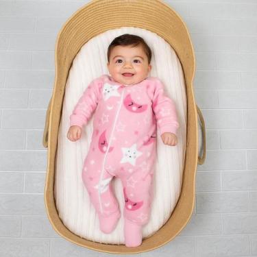 Imagem de Macacão Fleece Peluciado para Bebê Confortável Quentinho e de Fácil Ve