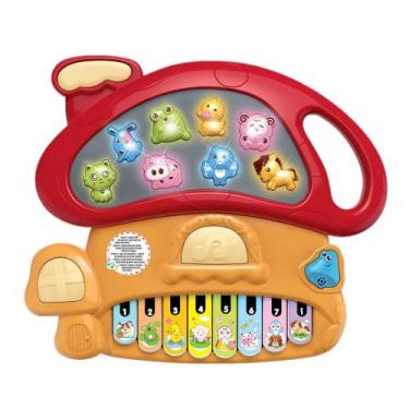 Imagem de Teclado Cogumelo Piano Musical Bebê Brinquedo Infantil Luz - DM TOYS, 