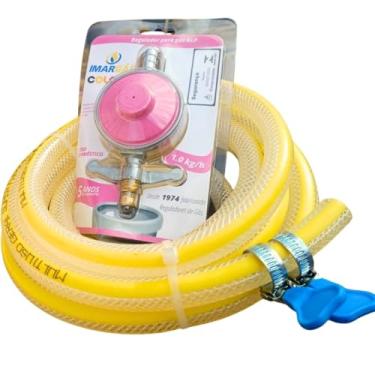 Imagem de regulador registro clik rosa pink premium abraçadeira especial mangueira pvc 1,2 metros