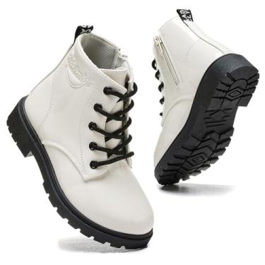 Imagem de Daclay Botas infantis para meninas botas infantis para atividades ao ar livre botas curtas de pelúcia para meninos, Branca (p000), 15