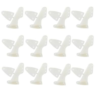 Imagem de 12 conjuntos de buzinas de controle de nylon, 3 posições de furos C20 × L 14 × A 29 mm buzina de controle para avião RC KT modelo peças acessórios com parafusos M2 x 20 mm