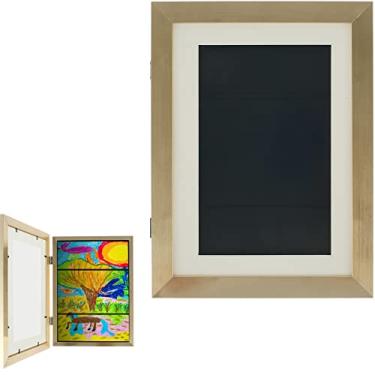 Imagem de Moldura de arte infantil, 2 peças, moldura de abertura frontal A4, moldura de arte infantil com alça fixa e mutável, moldura de armazenamento para até 100 obras de arte para desenho de artesanato de