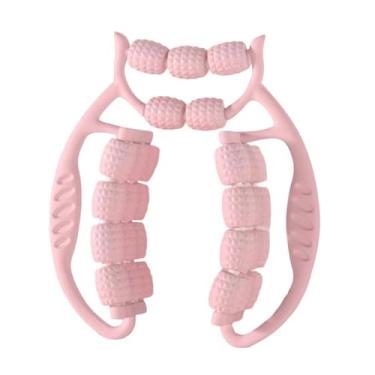 Imagem de Zialofi Rolo de massagem manual, equipamento de musculação, relaxante muscular, ferramenta de massagem para pernas para esportes de cotovelo, Rosa