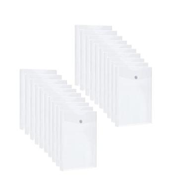 Imagem de YESSART Envelopes de plástico transparente tamanho carta fecho de gancho abertura superior pasta inferior com reforço expansível 20 pacotes