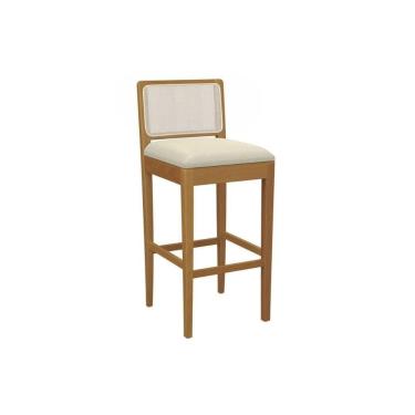 Imagem de Banqueta Sala De Jantar Sara Madeira Maciça 1bmm005ca 1 Un Carvalho-linho Bege Argila-tela Bege - Kappesberg