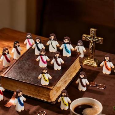 Imagem de 20pcs Little Jesus Figures 10 Colors Mini Jesus Loves You Figures to Hide and Seek Tiny Pocket Jesus Figurines for Sunday School Baptism Gifts Easter Egg Stuffers