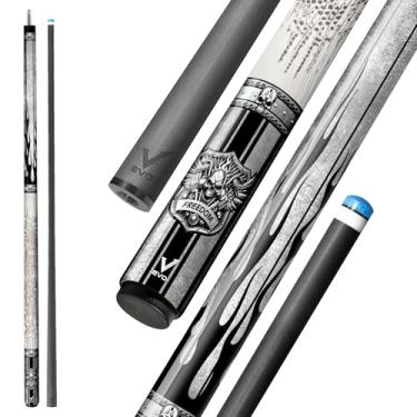 Imagem de Taco de sinuca EVO Freedom de fibra de carbono, bastão profissional de baixa deflexão para adultos, ponta padrão TIME de 12,5 mm, eixo de fibra de carbono de 73,7 cm, junta Rad 3/8-8, aderência de