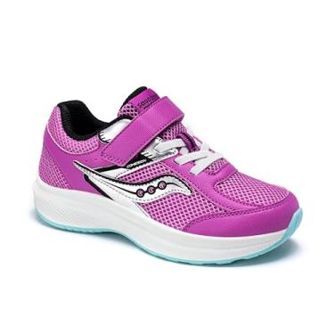 Imagem de Saucony Tênis unissex infantil Cohesion Kdz com fecho alternativo, Rosa/prata, 13 Big Kid