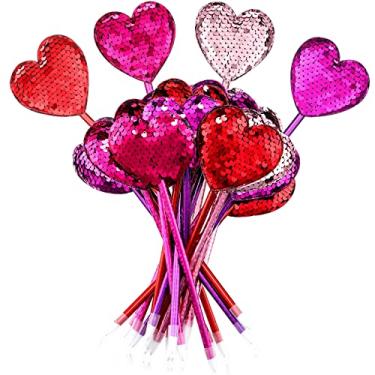 Imagem de 48 canetas esferográficas em formato de coração, com lantejoulas, canetas de tinta de gel preta para Dia dos Namorados, Dia das Mães, aniversário, festa, presente de aniversário para crianças (multicoloridas)