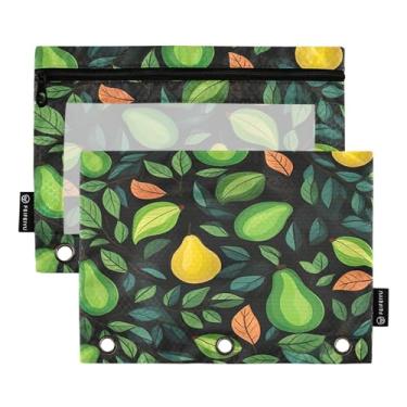 Imagem de Wassud Pacote com 2 pastas para fichário com estampa de abacate em aquarela com 3 furos, pasta organizadora de arquivos para casa, escritório