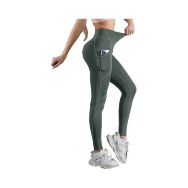 Imagem de Leggings De Yoga Femininas De Cintura Alta Com Controle De Barriga E B