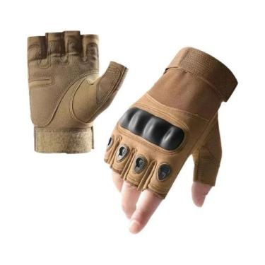 Imagem de Luvas Táticas Para Atividades Ao Ar Livre, Meio Dedo, Resistentes Ao D