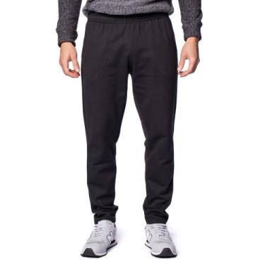 Imagem de Calça Masculina Desayner Moletom Básica Reta Preta, Preto, GG