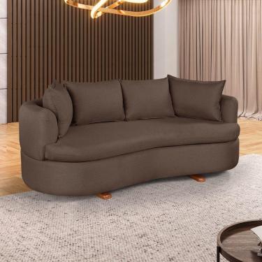 Imagem de Sofa 4 Lugares Veludo M-204 2m Living Estofados Martins Veludo Marrom
