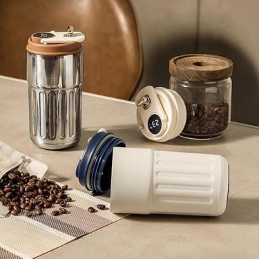 Imagem de Copo Térmico Café Smart Inox 420ml Marron | Display LED Temperatura, Antivazamento,Portátil com tampa (COR ALEATORIA)
