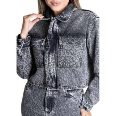 Imagem de Jaqueta Sarja Sawary - 279481 - BLACK COM ESTAMPA GG-Feminino