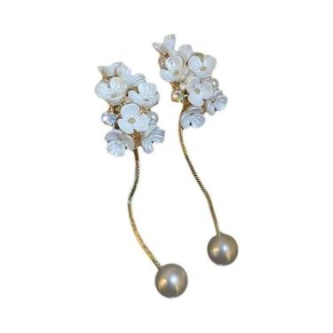 Imagem de Brincos De Resina Vintage Femininos Em Forma De Gota De Água Com Folha