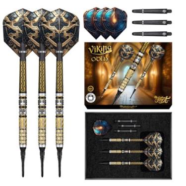Imagem de Shot! Conjunto de dardos de ponta macia Viking Odin - 95% barris de tungstênio - 20 g, dardos profissionais para alvo eletrônico