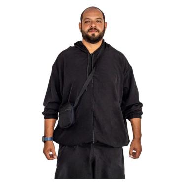 Imagem de Jaqueta Corta Vento Plus Size Blusa Masculina Com Shoulder Bag Kit Esportivo-Unissex