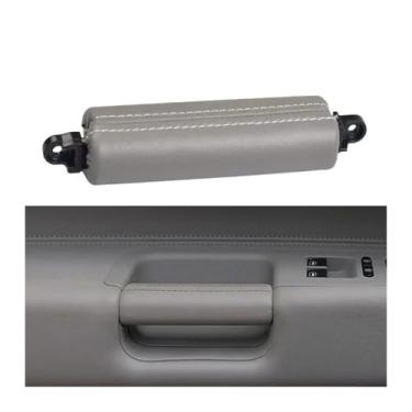 Imagem de 1 PCS Porta interna do carro esquerda direita lado do motorista puxador de couro substituição Compatível com VW Touareg 2003 2004 2005 2006 2007 2008 2009 2010(Gray)