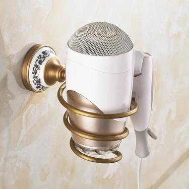 Imagem de Acessórios de banheiro escovados de latão barra de papel suporte de pano gancho de saboneteira suporte de copo suporte de escova de vaso sanitário, apenas rack de cabelo seco