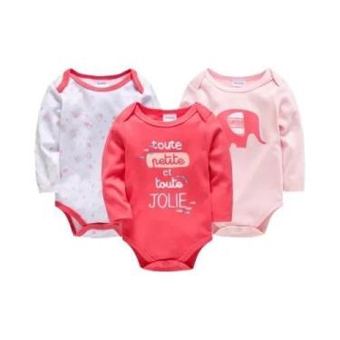 Imagem de Conjunto De Body De Algodão Para Bebês Meninos E Meninas, Manga Longa,
