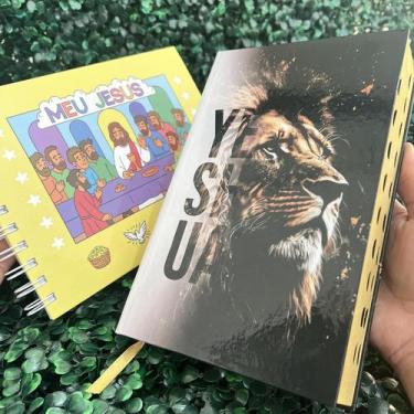 Imagem de Kit Bíblia Yeshua Dourada ARC Com Harpa Livro de Colorir Cristão Meu J
