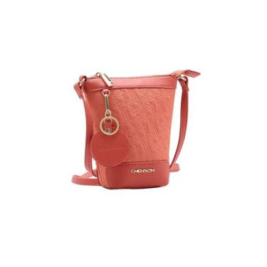 Imagem de Bolsa Feminina Transversal P Chenson CG84780 Heart Cool Cor:Coral, Cor