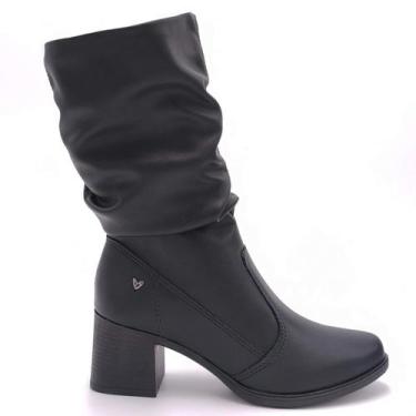 Imagem de Bota Feminina Cano Médio Salto Bloco Mississipi J0831, Preto, 37