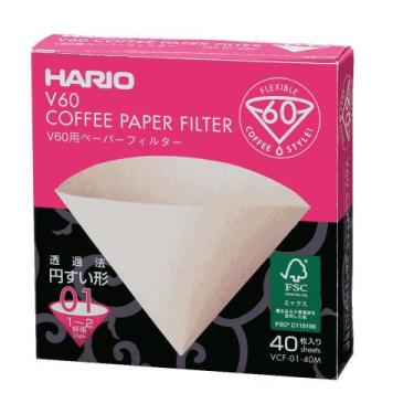 Imagem de Filtro de Papel Hario V60 01 Branco - 40 Unidades