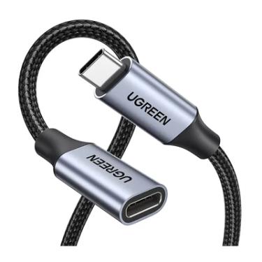 Imagem de Cabo Extensor USB-C 3.1 Ugreen Gen2, Macho Para Fêmea, 10GB/s, 1M, Preto