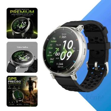 Imagem de Relógio Smartwatch Amazfit Active 3 Premium Aço Inox Apex Silver 5ATM 