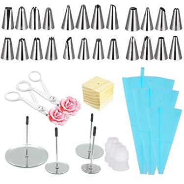 Imagem de Levantador de unhas de flores de bolo - ferramentas de decoração de bolo com sacos de confeitar conjunto de pontas para decoração de flores de gelo