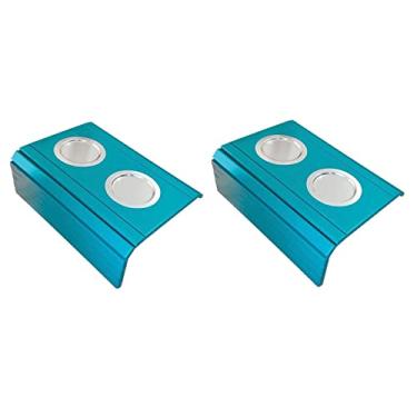 Imagem de Kit 2un Esteiras Braço Sofá Azul Tifany Porta Copo Alumínio.