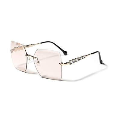 Imagem de Óculos de sol fotocromáticos quadrados sem aro vintage de grife de marca para mulheres, homens, Uv400, óculos para dirigir 1