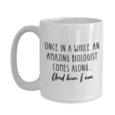 Imagem de Caneca de café de biologia, xícara de café de biólogo de laboratório, caneca de café de biólogo molecular, presente de biólogo, ideia de presente de aniversário de Natal (425 ml)