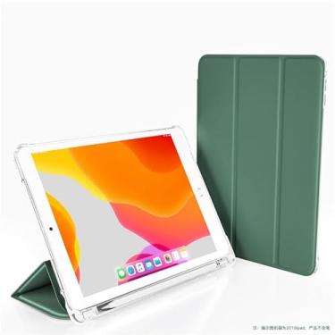 Imagem de Capa para tablet Case Compatible with Samsung Galaxy Tab A8 10.5（X200/X205) Case with Pencil Holder Smart Cover Protective Case Cover Shockproof Cover with Clear TPU Back Shell (Color : Dark Green)