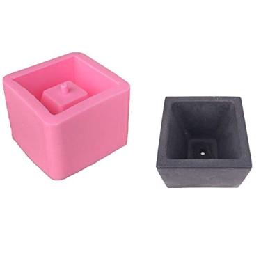 Imagem de Molde de cimento de silicone de concreto quadrado para vasos de flores de gesso feito à mão argila fundição de pote de concreto suprimentos de molde