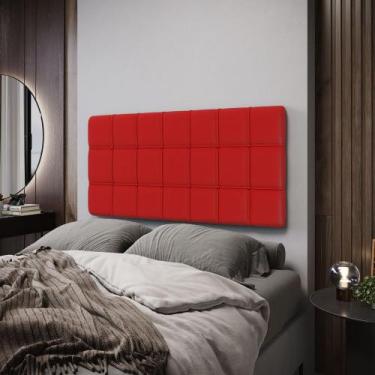 Imagem de Painel Rana 140 Couro Aradecor, Vermelho, CASAL PADRãO