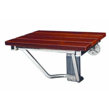 Imagem de DreamLine - SHST-01-TK 38 x 32,7 cm. Assento de chuveiro dobrável de madeira teca natural cromado