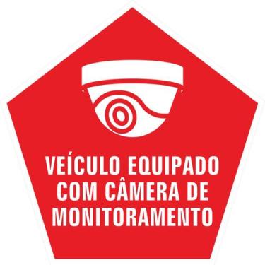 Imagem de Kit 5 Adesivo Veiculo Equipado com Camera de Monitoramento - Best