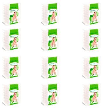 Imagem de Cotonete Para Bebe Haste Flexivel Bellacotton kit com 12 caixas com 50