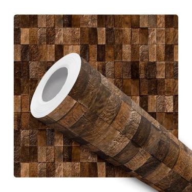 Imagem de Papel De Parede Vinílico Efeito Visual 3D Blocos De Madeira 5m - Signm