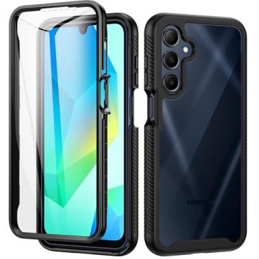 Imagem de seacosmo Capa para Samsung A16 5G/4G, capa à prova de choque, com protetor de tela integrado, capa protetora de celular slim fit para Samsung Galaxy A16 preta