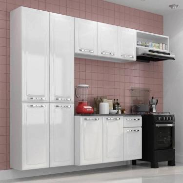 Imagem de Cozinha Completa Itatiaia Amanda 4 Peças Com Paneleiro Duplo Armário Aéreo E Balcão Branco