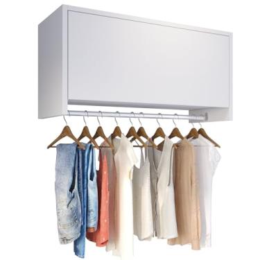 Imagem de Armário Aéreo Multiuso Delta Parede Suspenso Cabideiro Lavanderia Closet Quarto (Branco)